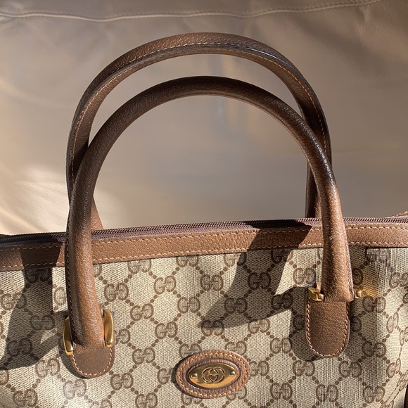 Auth GUCCI Old GG Supreme Boston bag handbag Hardware gold - Picture 2 of 10